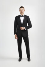 Luxurious Italian Wool Notch Lapel Black Tuxedo - NYC Tuxedos