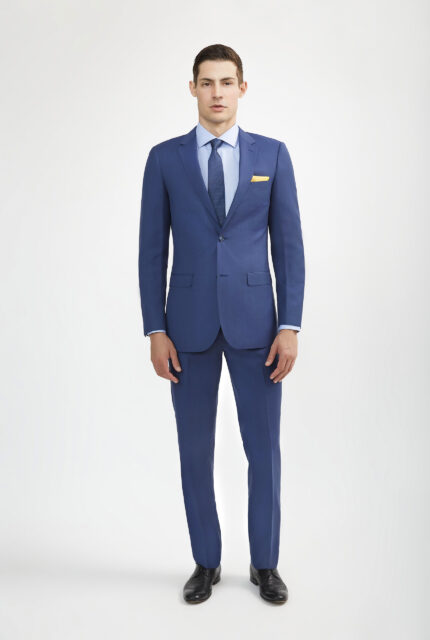 Adoro Deluxe: 100% Italian wool, notch lapel, royal blue suit
