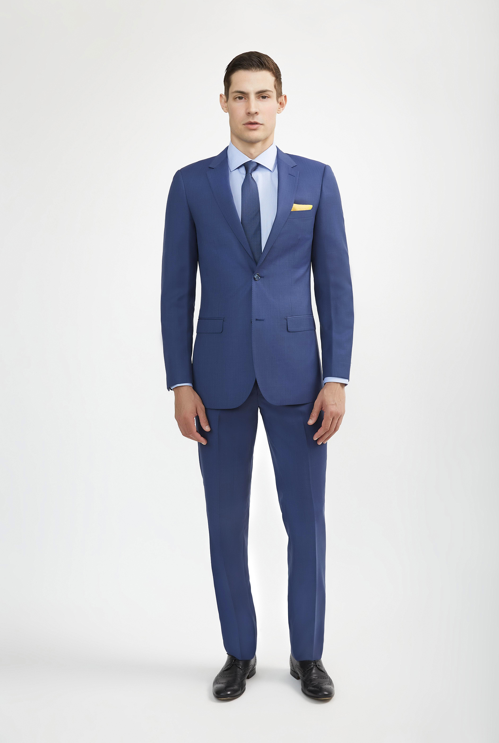 Slim-Fit Italian Wool Notch Lapel Royal Blue Suit