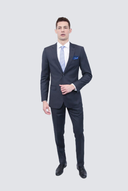 Forte Classico: Stretch blend, notch lapel charcoal grey suit