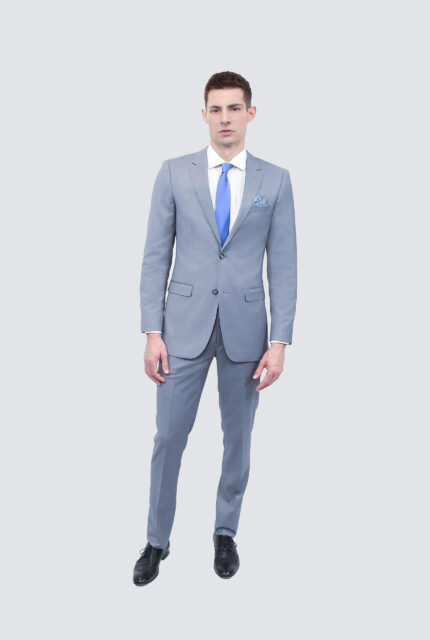 Forte Classico: Stretch blend, notch lapel light grey suit