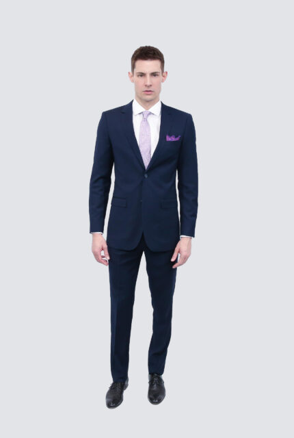 Forte Classico: Stretch blend, notch lapel navy suit