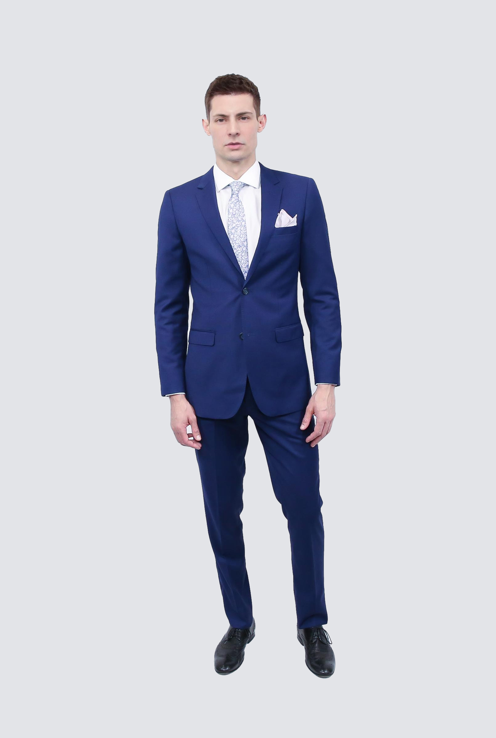 Forte Classico: Stretch blend, notch lapel royal blue suit